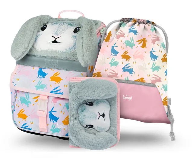 Baagl 3 SET Zippy Bunny: aktovka, penál, sáček