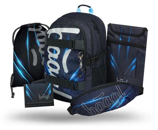 Baagl Školní set Skate Bluelight III