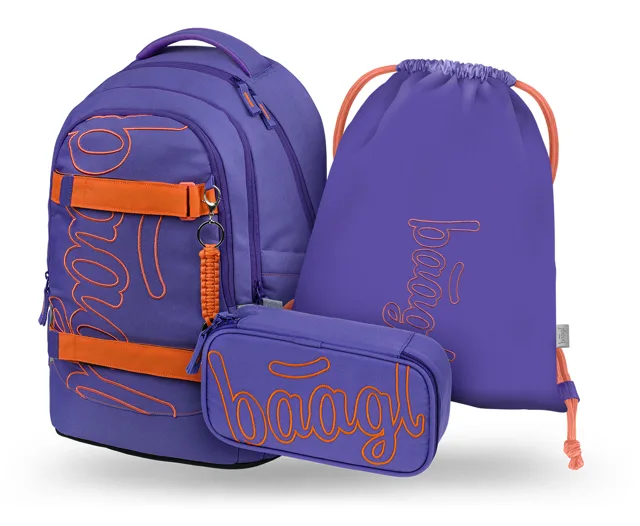 Baagl Školní set Skate Max Orange