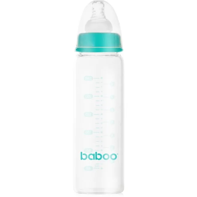 Baboo Anti-Colic Glass Bottle antikoliková skleněná láhev 3m+ 240 ml