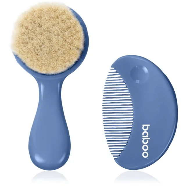 Baboo Baby Hair Brush and Comb Set sada na vlasy pro děti od narození Blue Haze