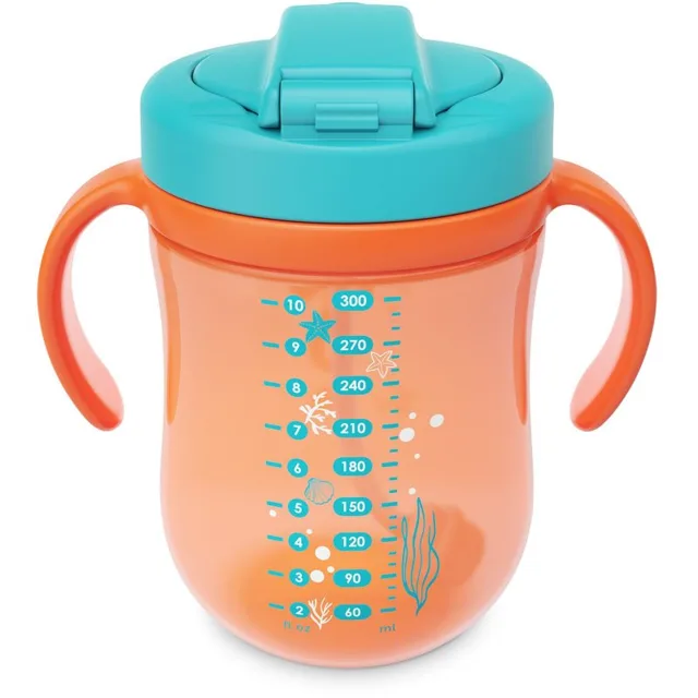 Baboo Cup with Silicone Straw and Gravity Ball hrnek s brčkem Sea Life 9m+ 1 ks