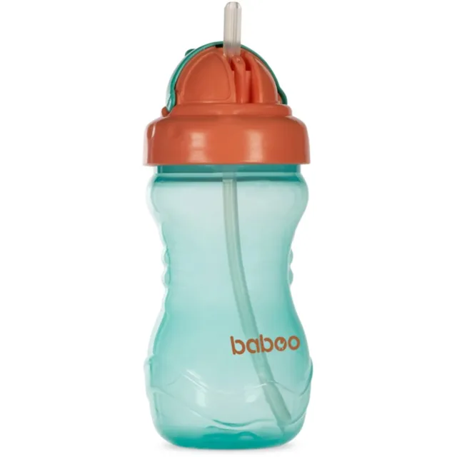 Baboo Cup with Silicone Straw láhev s brčkem Green, 9m+ 360 ml
