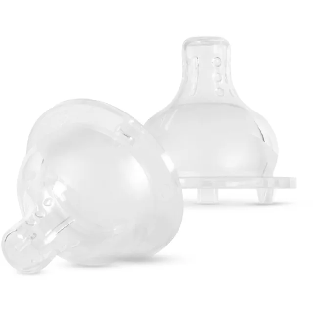 Baboo Liquid Silicone Teat Thick Liquids savička na láhev 6m+ 2 ks