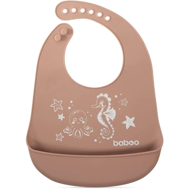 Baboo Silicone Bib bryndák Au Naturale, 4m+ 1 ks