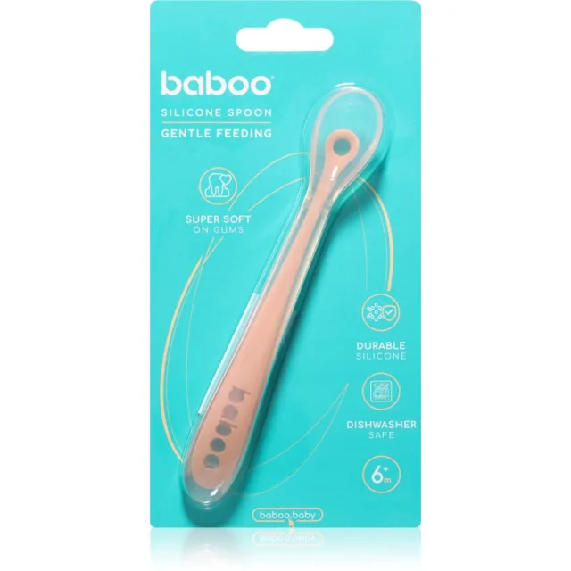 Baboo Silicone Spoon lžička Peachy Keen 6m+ 1 ks