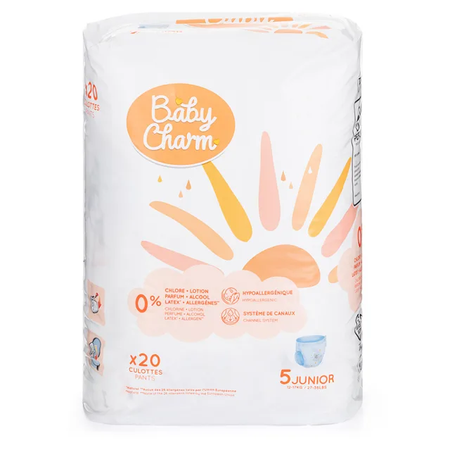 BABY CHARM Super Dry Flex Junior Pant vel. 5 kalhotkové plenky 12-17 kg 20 ks