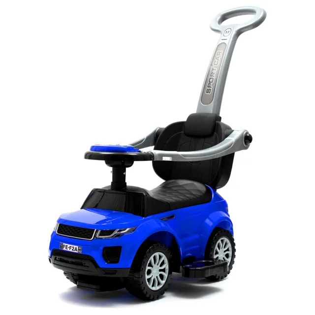 Baby Mix Dětské hrající odrážedlo s vodící tyčí SUV 3v1  modré