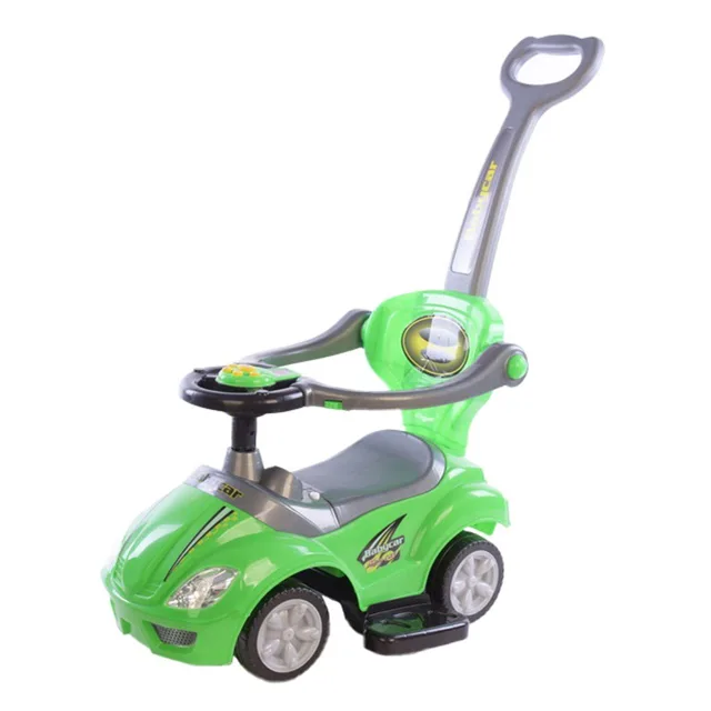 Baby Mix Dětské odrážedlo s vodící tyčí 3v1  Mega Car zelené