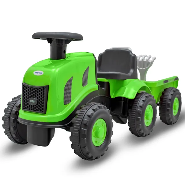 Baby Mix Dětské odrážedlo traktor s vlečkou Benny  zelený