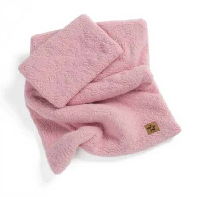 Baby Nellys 2D sada polštářek a peřinka Boucle 35x30cm + 55x75cm - pudrově růžová