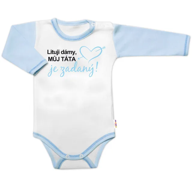 Baby Nellys Body dl. rukáv - můj táta je zadaný, vel. 86 vel.  86