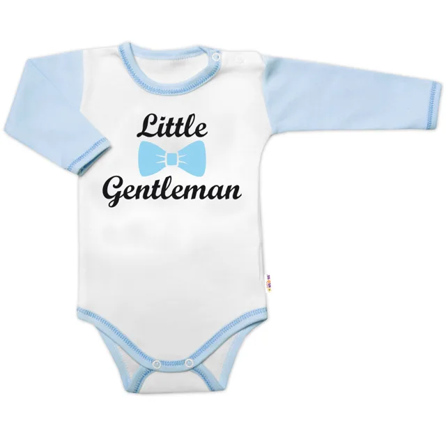 Baby Nellys Body dl. rukáv s vtip. textem  Little Gentleman, kluk vel.  80