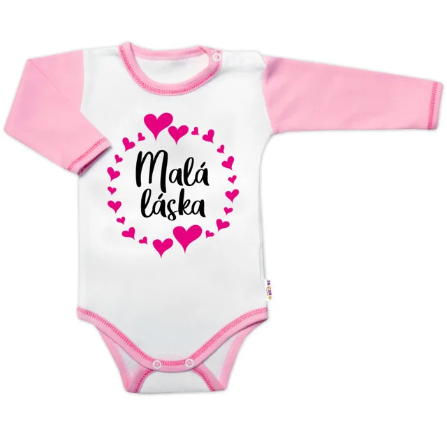 Baby Nellys Body dl. rukáv s vtip. textem   Malá láska vel.  86, holka