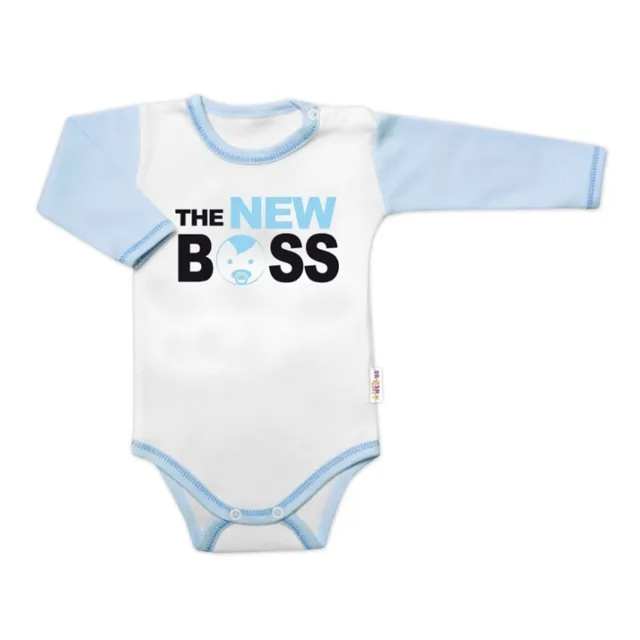 Baby Nellys Body dl. rukáv - The New Boss, vel. 68, kluk