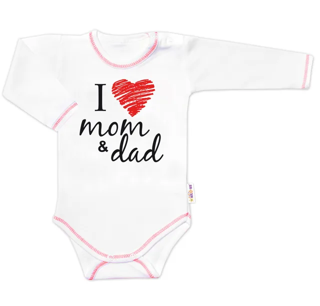 Baby Nellys Body dlouhý rukáv  I love mom & dad