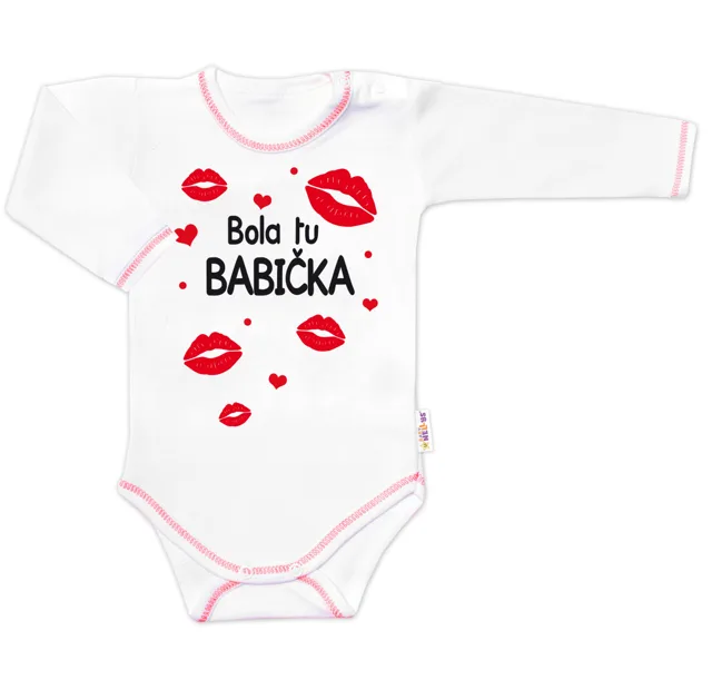 Baby Nellys Body dlouhý rukáv s vtipným textem  Bola tu BABIČKA vel.  80