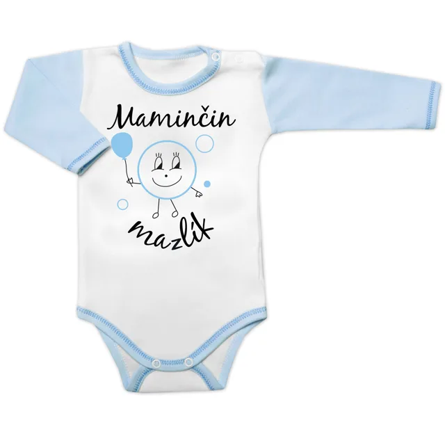 Baby Nellys Body dlouhý rukáv s vtipným textem  Maminčin mazlík vel.  80