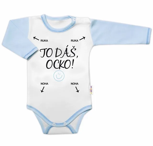 Baby Nellys Body dlouhý rukáv s vtipným textem  TO DÁŠ OCKO vel.  62, kluk