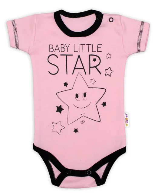 Baby Nellys Body krátký rukáv  Baby Little Star - růžové