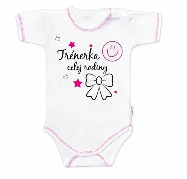 Baby Nellys Body krátký rukáv  Trenérka celej rodiny, holka vel.  68