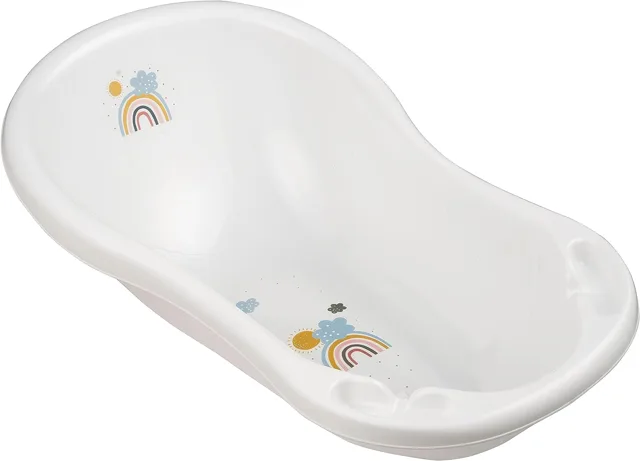Baby Nellys Dětská vanička s výpustí, 84 cm Rainbow, - bílá