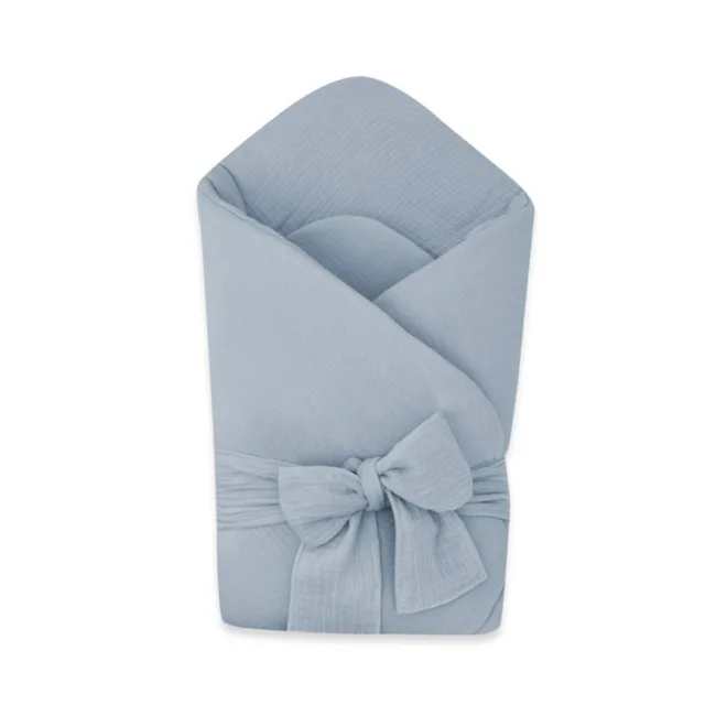 Baby Nellys Elegantní mušelínová zavinovačka s vázáním Nature, 75x75 cm, jeans