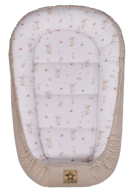Baby Nellys Hnízdečko pro miminko Premium Goose, oboustranné - béžové