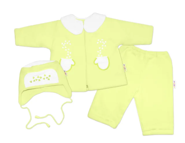 Baby Nellys Kabátek, čepička a kalhoty ®- zelená, vel. 68