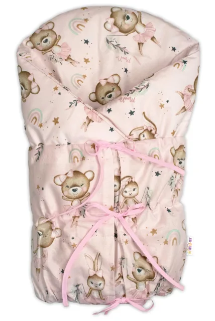 Baby Nellys Klasická retro zavinovačka LALLY šněrovací s výplní, Little Balerina - růžová