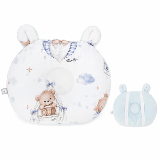 Baby Nellys Kojící polštář na ruku Bavlna/Minky, Medvídci, modří