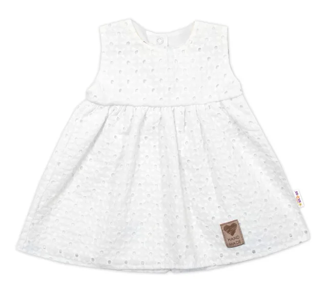 Baby Nellys Lehké Handmade šatičky Madeira, bílé, vel. 104 vel.  104