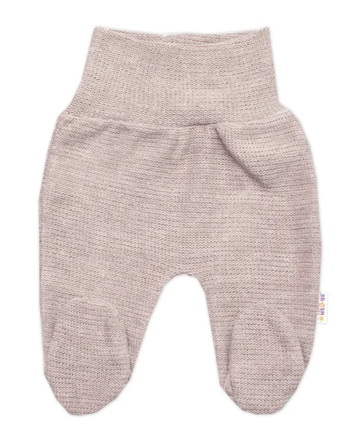 Baby Nellys Pletené kojenecké polodupačky Hand Made, béžové, vel. 56