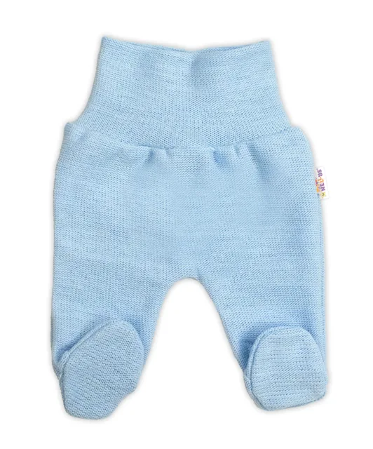 Baby Nellys Pletené kojenecké polodupačky Hand Made, světle modré, vel. 62