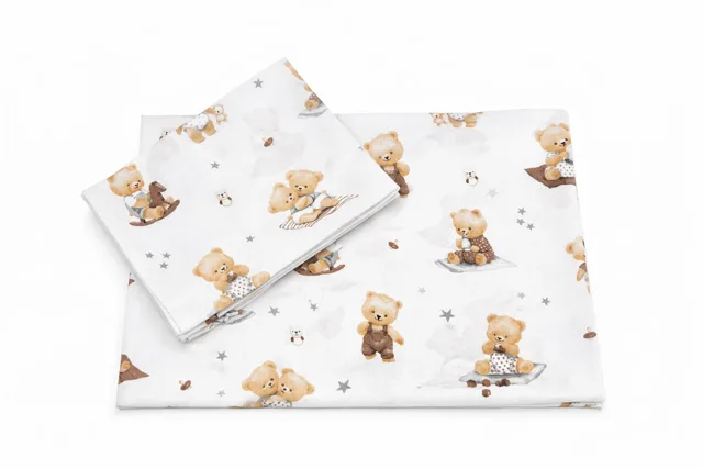 Baby Nellys Povlečení do postýlky, 2D sada -  Kouzelný méďa