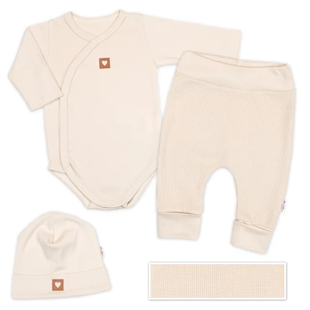 Baby Nellys Rostoucí 3dílná sada pro miminko Nature - béžová, vel. 62/68