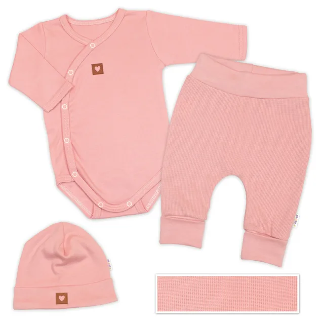 Baby Nellys Rostoucí 3dílná sada pro miminko Nature - korálová
