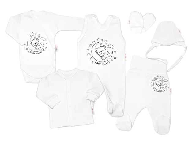 Baby Nellys Soupravička do porodnice 6D, Medvídek na měsíčku, vel. 62