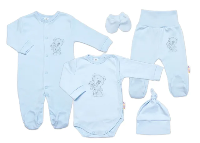 Baby Nellys Soupravička pro miminko, 5D, Little Teddy,  modrá, vel. 62