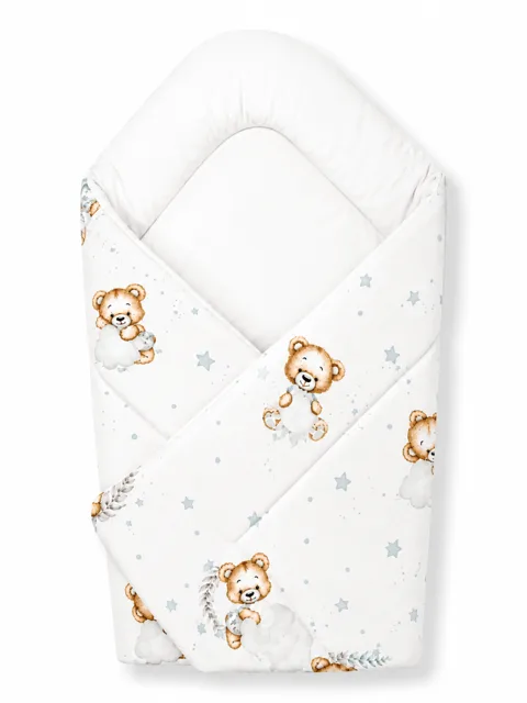Baby Nellys Zavinovačka pro miminko Classic Sleepy Teddy, bílý