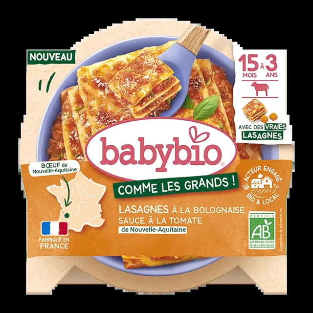 Babybio Boloňské lasagne s farmářským hovězím masem