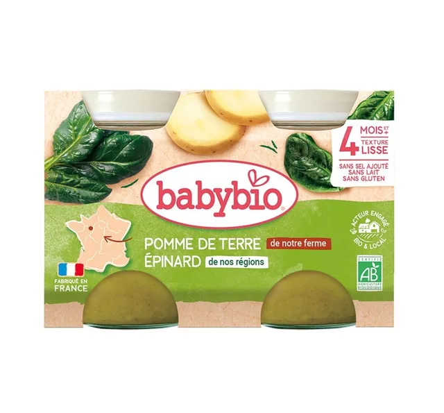 Babybio Brambory se špenátem 2x130 g
