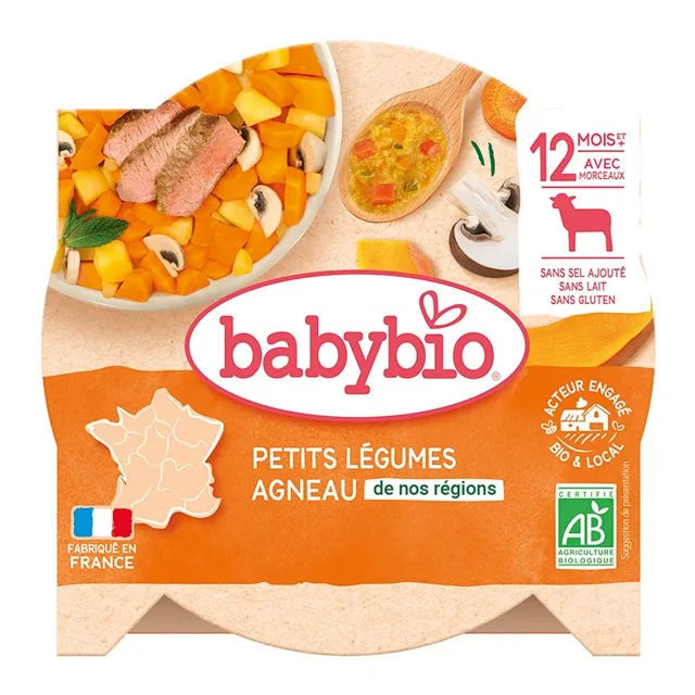 Babybio Dušená zelenina s jehněčím masem 230 g