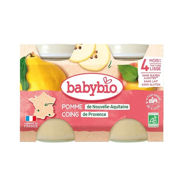 Babybio Jablko a kdoule 2x130 g