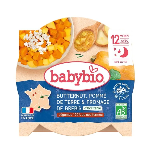 Babybio Máslová dýně, brambory a ovčí sýr 230 g