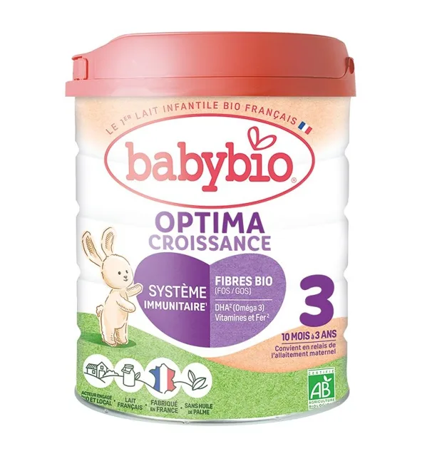 Babybio Optima 3 Batolecí kojenecké bio mléko s probiotiky a prebiotiky 800 g