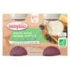 BABYBIO ovesné mléko-banán-borůvky 6m+ 2x130g