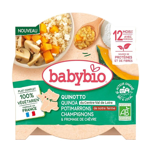 BABYBIO Rizoto z quinoy s dýní, žampiony a kozím sýrem BIO 230 g