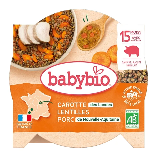 Babybio Vepřové maso s čočkou 260 g