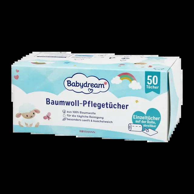 Babydream Bavlněné ubrousky 50 ks